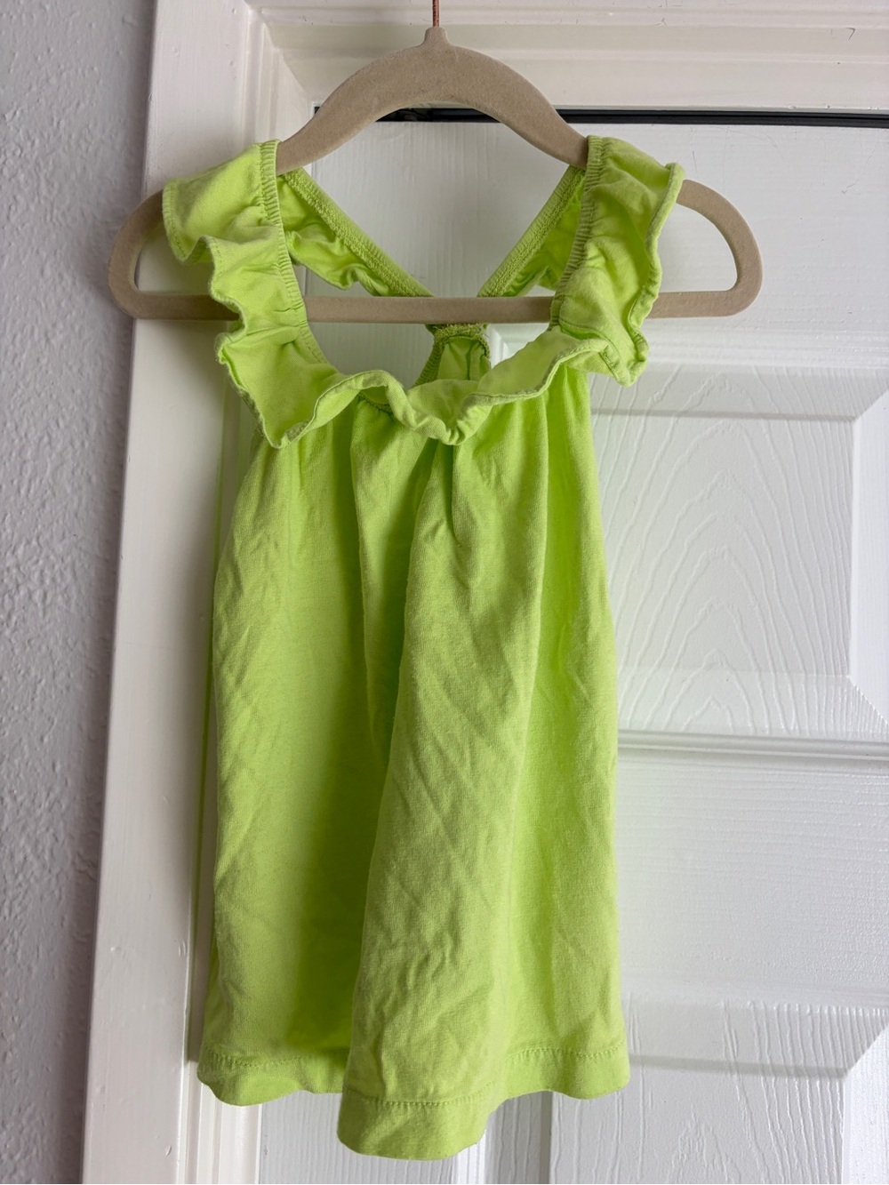 J. Crew Crewcuts Girls Ruffle Lime Bright Green Tank Top